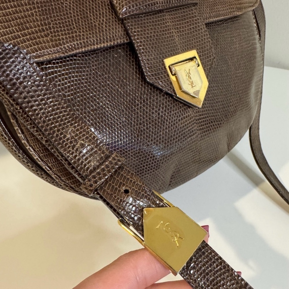 Yves Saint Laurent Vintage Lizard Leather Shoulder Bag - Picture 3 of 8